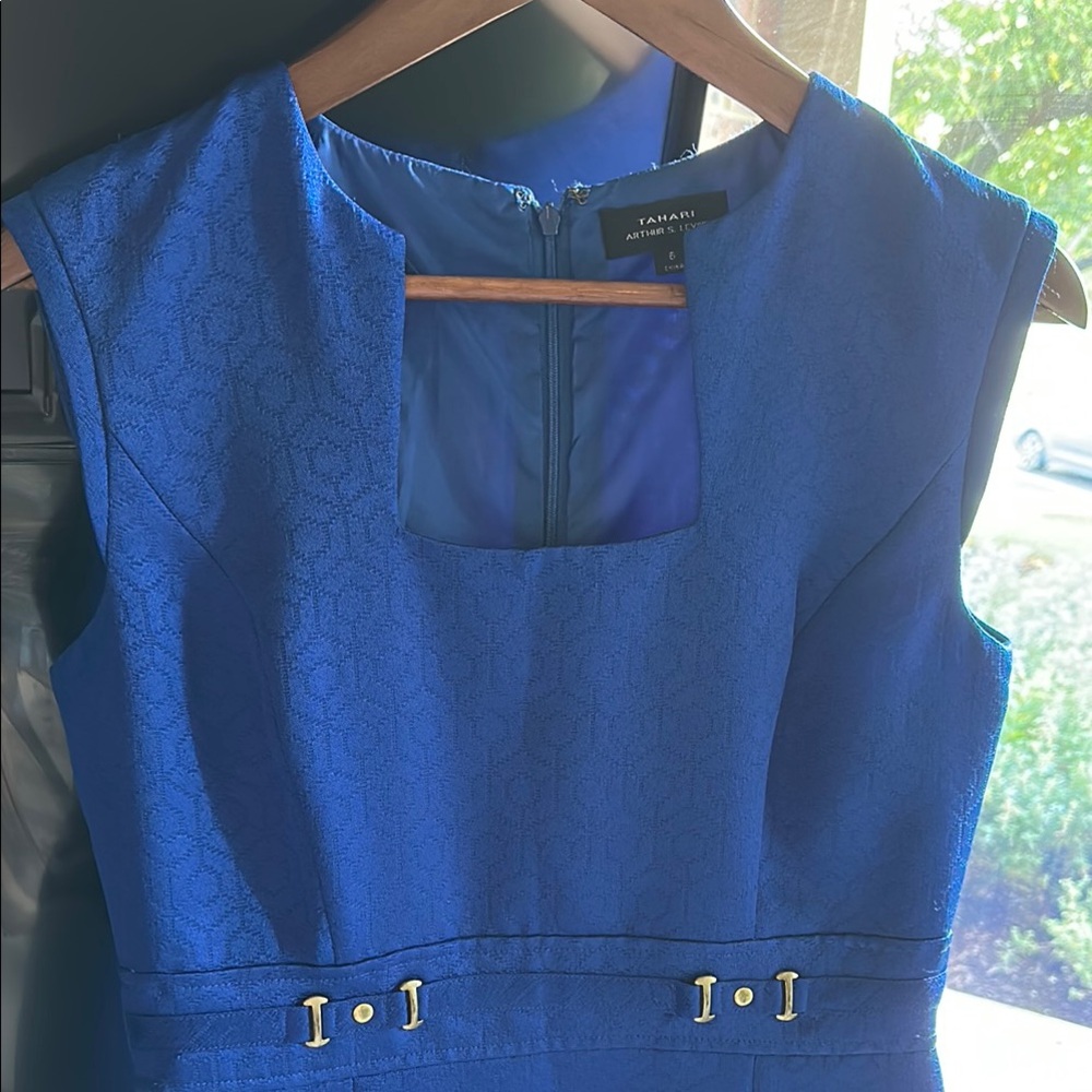 Tahari ASL Blue Midi Dress - Picture 4 of 9